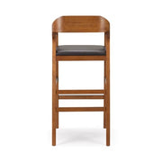 Rasmus Wood Extra Tall Bar Stool - Chestnut Wire-Brush Finish | Extra Tall Wood Bar Stool with Integrated Pool Cue & Cup Holder - image 7