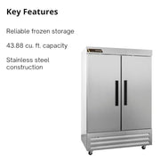 Traulsen (2) Solid Doors, Right Hinged / Silver / 1 Freezers