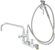 T&S Brass B-0284 Big-Flo Mixing Faucet, 12" Nozzle, 104" Flex Hose, Spray Valve