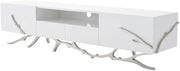 Starlight Canyon Home White 79-Inch Modern TV Stand with Engineered Wood Construction, Spacious Storage, Sleek Design for Living Room Entertainment Setup