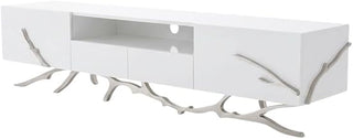 Starlight Canyon Home White 79-Inch Modern TV Stand with Engineered Wood Construction, Spacious Storage, Sleek Design for Living Room Entertainment Setup