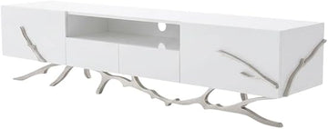 Starlight Canyon Home White 79-Inch Modern TV Stand with Engineered Wood Construction, Spacious Storage, Sleek Design for Living Room Entertainment Setup