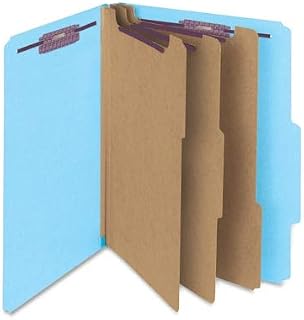 SMEAD 14094 3-Inch Expansion Classification Folder 2/5 Tab Letter Eight-Section Blue 10/Box