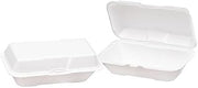 Genpak Foam Sandwich Hinged Container, Large, 1-Comp, 5-5/8x5-3/4x3-1/4, White, 125/Bag