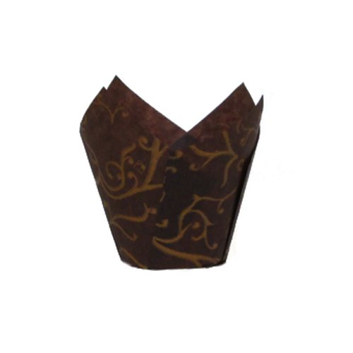 Brown Scroll Tulip Baking Cup (2000, 1-1/4" to 2-3/4" high)