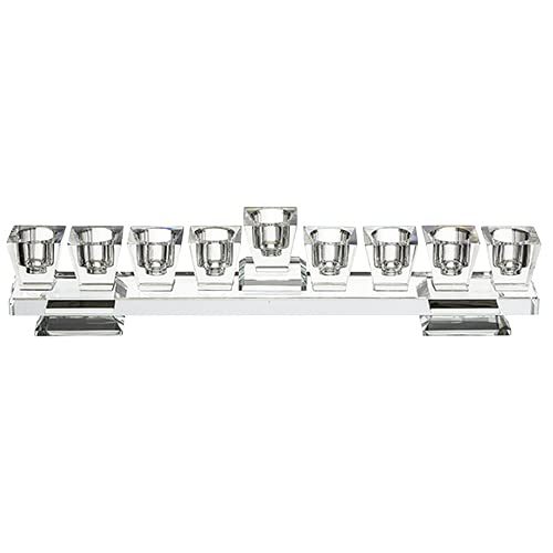 Masoret Glass Menorah, 9 Branch Design, Set 13