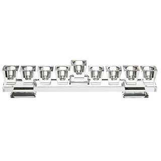 Masoret Glass Menorah, 9 Branch Design, Set 13