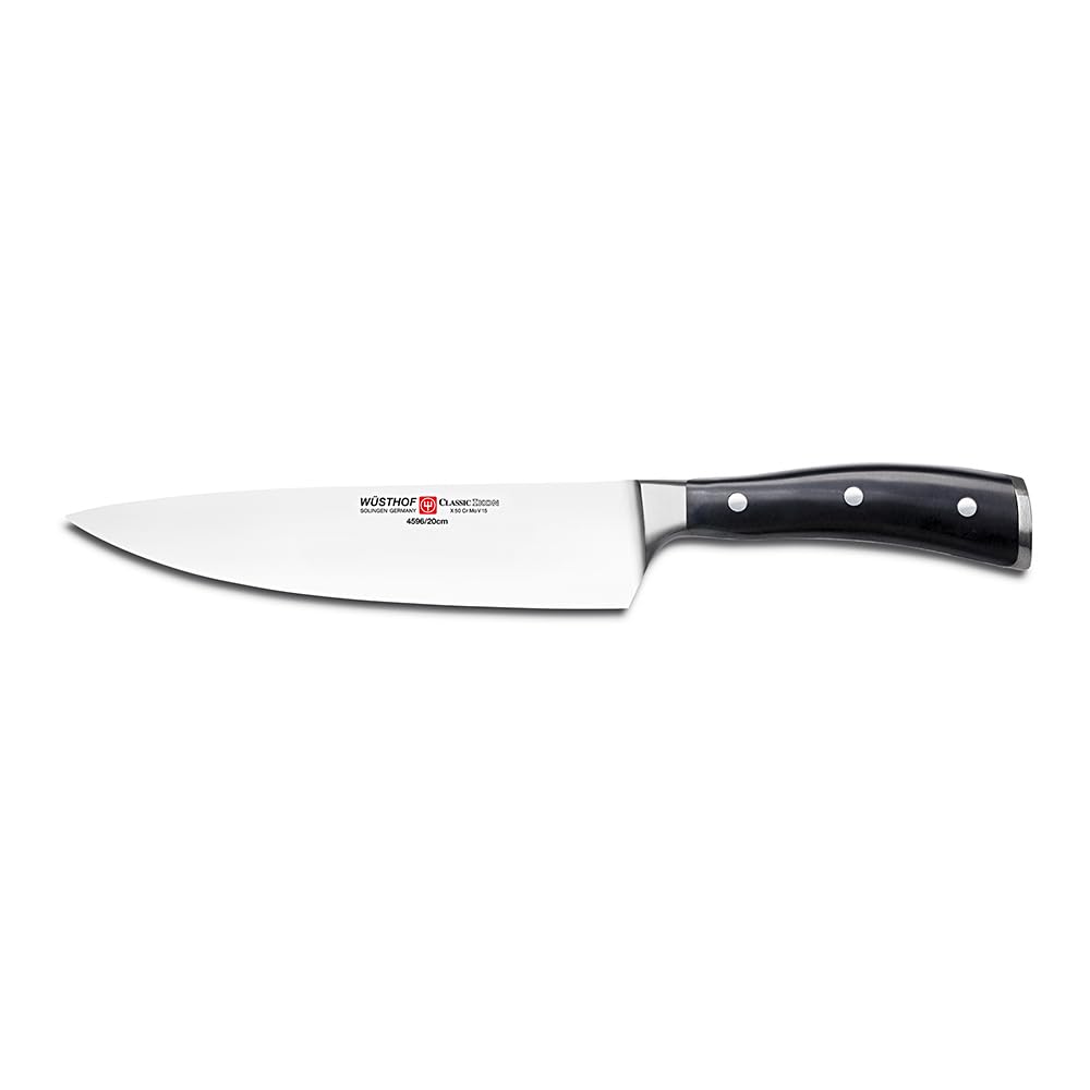 Classic IKON 8" Chef's Knife by Wüsthof – 8 Inch, Stainless Steel, Black, Model 4596/20