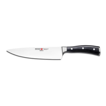 Classic IKON 8" Chef's Knife by Wüsthof – 8 Inch, Stainless Steel, Black, Model 4596/20