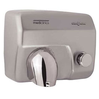 Manual Hand Dryer by Saniflow – 8.25"L x 11"W x 9.75"H, Stainless Steel, Stainless, Model E88CS