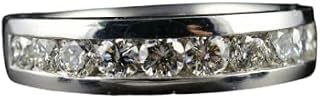 3Ct Round Cut Moissanite Channel Set Half Eternity Wedding Band White Gold Plated Stylish