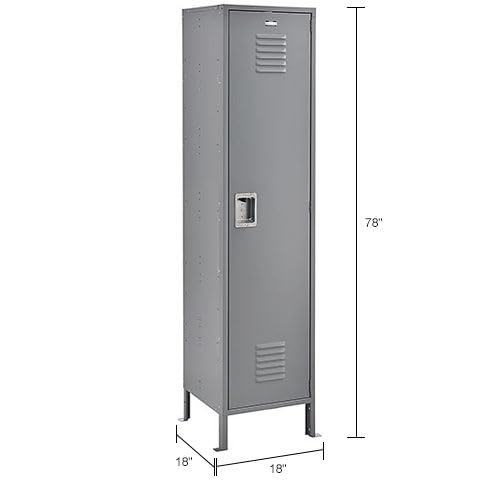 Global Industrial 1-Tier 1 Door Locker by GEC – Alloy Steel, Grey, Model 493657GY
