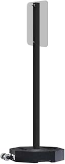 Plasticade Wheeled Recycled Rubber Base Portable Sign Stand System, 30 lbs with 60" Power Post Plastic Signpost for Parking Lots, Sidewalks, and Traffic, Durable and Resistant to Weathering, Black
