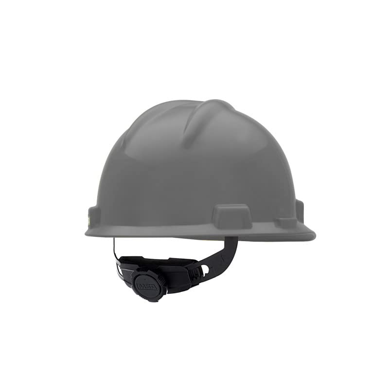 V-Gard Cap Style Safety Hard Hat With Fas-Trac III Ratchet Suspension | Polyethylene Shell by MSA – Standard, Polyethylene, Navy Gray, Model 475364