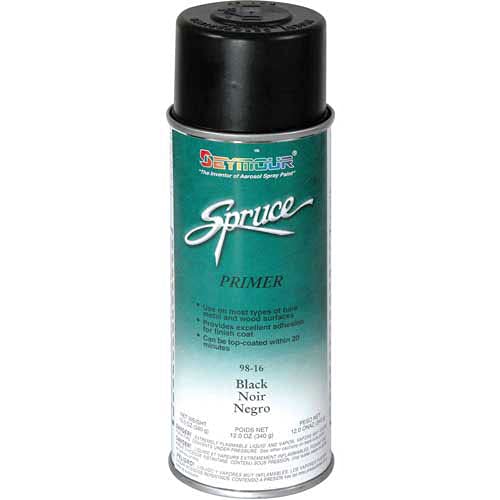 Spruce General Use Spray Paint 12 Oz. Black 12 Cans/Case by Seymour – 16 oz. Aerosol Can, Black, Model 98-16