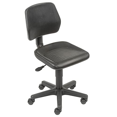 Industrial Mid Back Task Chair by Global Industrial – 25 inches (L) x 24.13 inches (W) x 7.87 inches (H), Polyurethane, Black, Model TL208-GB