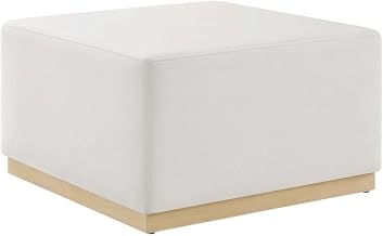 Gray 28-Inch Square Performance Velvet Ottoman, Modern Design, Padded Top, Durable Frame, Outdoor Lounging & Seating