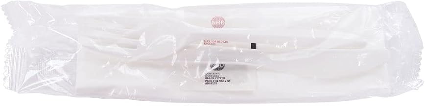 HUBERT Pre-Wrapped White Plastic Disposable Flatware Set