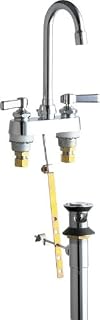 Chicago Faucets 894-CP Deck Mounted Faucet with Gooseneck Spout in Polished Chrome