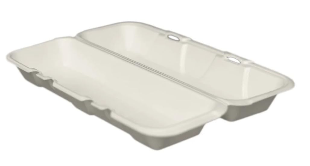13" x 4 1/2" x 3" Extra Large Foam Hoagie/Sub Container - 200/Case by Servon Group – 13" x 4 1/2" x 3", White, Pack of 200, Model 1243