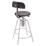 Polyurethane Shop Stool with Backrest Black by Global Industrial – Polyurethane, Black, Model A812TS