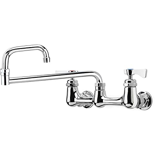Royal Series 8" Center Wall Mount Faucet by Krowne – 11"L x 16"W x 3"H, Brass, Model 14-818L
