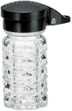 TableCraft 163MPBK Salt/Pepper Shaker, 1-1/2 oz., 1-9/16" Dia. x 3-9/16"H, Glass, Dishwasher Safe, Moisture Proof ABS Black top