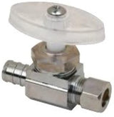 BrassCraft Brpx04Xc Straight Supply Stop Valve, 1/2 X 1/4 Inch, Crimp Pex Barb X Compression,125 Psi