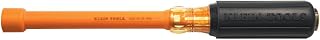 KLEIN TOOLS 33524 Tool Kit, 1000V Insulated Nut Driver Set, Sizes 3/16, 1/4, 5/16, 11/32, 3/8,7/16,1/2,9/16,5/8-Inch, with Case, 9-Piece