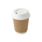 Pack of 50 Cardboard Lids with Drinking Opening I Coffee-to-Go Lid Diameter 80 mm White I For Coffee-to-Go Paper Cups I ble & Compostable I Coffee Cup Lid with Drinking