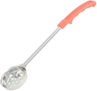 CAC Stainless SPCP-2RD Perforated Portion Spoon with Red Handle 2 oz.
