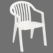 GROSFILLEX INC Resin Lowback Stacking Outdoor Armchair - White - Lot of 16