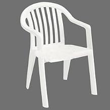 GROSFILLEX INC Resin Lowback Stacking Outdoor Armchair - White - Lot of 16