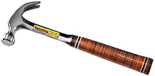 Estwing E16C Claw Hammer, Leather Grip Hammer, Smooth Face, 16-Ounce, 12.5-Inch