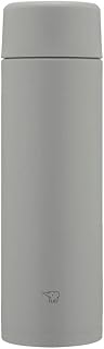 Zojirushi Mahobin Water Bottle, Seamless 16.9 fl oz (480 ml), Screw Stainless Steel Mug, Medium Gray, Integrated Strainer and Washer, Easy to Clean, 2 Pieces Only Wash SM-ZB48-HM