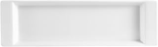 CAC China F-3S Fortune 12-Inch by 3-1/2-Inch Super White Porcelain Rectangular Tray, Box of 24