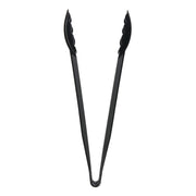 Scalloped Plastic Serving Tongs - 12"L by HUBERT – Medium, Polycarbonate, Black, Model 411003