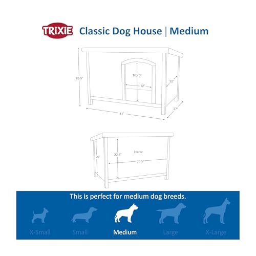 TRIXIE Medium / Gray / Traditional Dog Houses