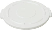 White Plastic Flat Lid for 10 gal Trash Receptacles - 15 3/5"Dia x 1"H