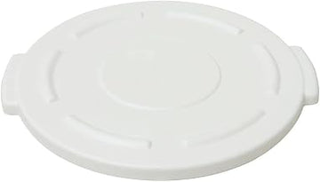 White Plastic Flat Lid for 10 gal Trash Receptacles - 15 3/5"Dia x 1"H