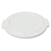 White Plastic Flat Lid for 10 gal Trash Receptacles - 15 3/5"Dia x 1"H by HUBERT – Plastic, White, Model GL100201