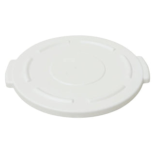 White Plastic Flat Lid for 10 gal Trash Receptacles - 15 3/5"Dia x 1"H by HUBERT – Plastic, White, Model GL100201