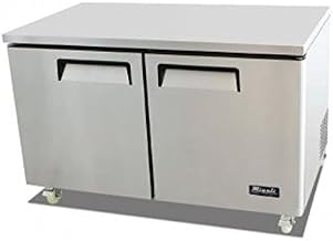 Migali C-U60R 60" Competitor Series Undercounter and Work Top Refrigerator with 18.2 cu. ft. Capacity 2 Shelves Stainless Steel Construction 115 Volts and Digital Controllers in Stainless