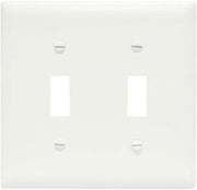 Legrand Pass & Seymour SP2WUCC30 Plastic Wall Plate, 2 Gang, Two Toggle Switches, White (1 Count)