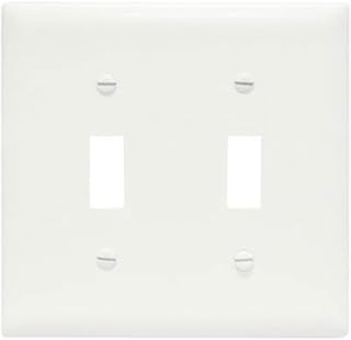 Legrand Pass & Seymour SP2WUCC30 Plastic Wall Plate, 2 Gang, Two Toggle Switches, White (1 Count)