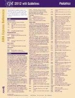 CPT 2012 Express Reference Coding Card Pediatrics