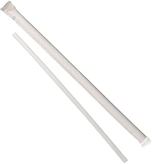 Dixie 8.5" Wrapped Jumbo Plastic Straw by GP PRO (Georgia-Pacific), Clear, GW8, 7,200 Count (300 Straws Per Bag, 24 Bags Per Case)
