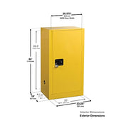 Justrite Red / 96 Gallon / Self-Close Cabinets