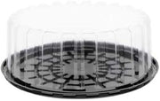 PACTIV Showcake APET Plastic Round Cake Container Black/Clear, 9.25" Inside x 10.25" Outside | 100/Case