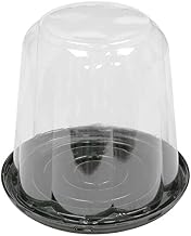 PACTIV RPET Black Cake Base with Rose Dome Lid, 2 Ounce Capacity - 160 per case.